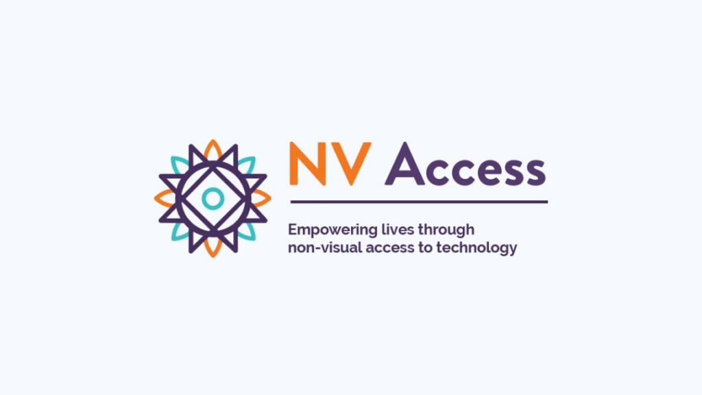 NVDA logo: Free, open-source screen reader software for individuals who are blind or visually impaired, providing speech and braille output to access computers and the web.