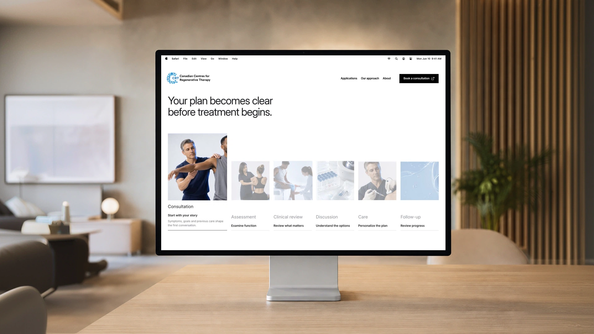 CCRT website displayed in a clinic