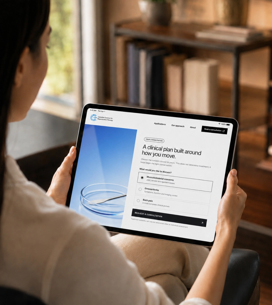 CCRT consultation form on a tablet