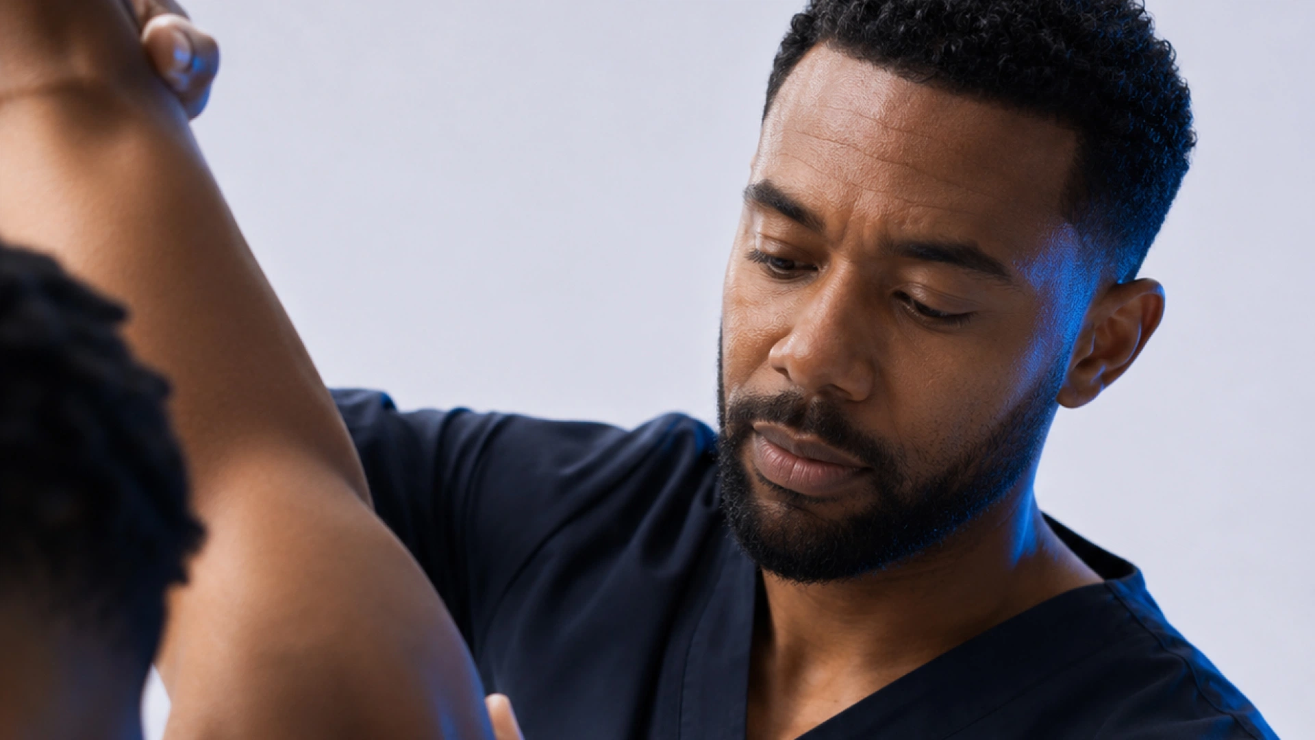 CCRT clinician assessing a patient during regenerative therapy care
