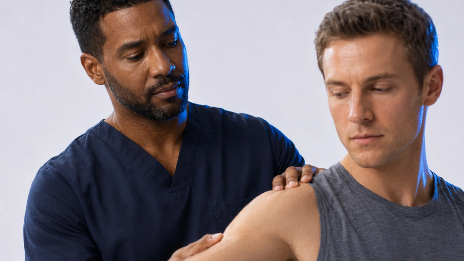 CCRT clinician treating an athlete's shoulder