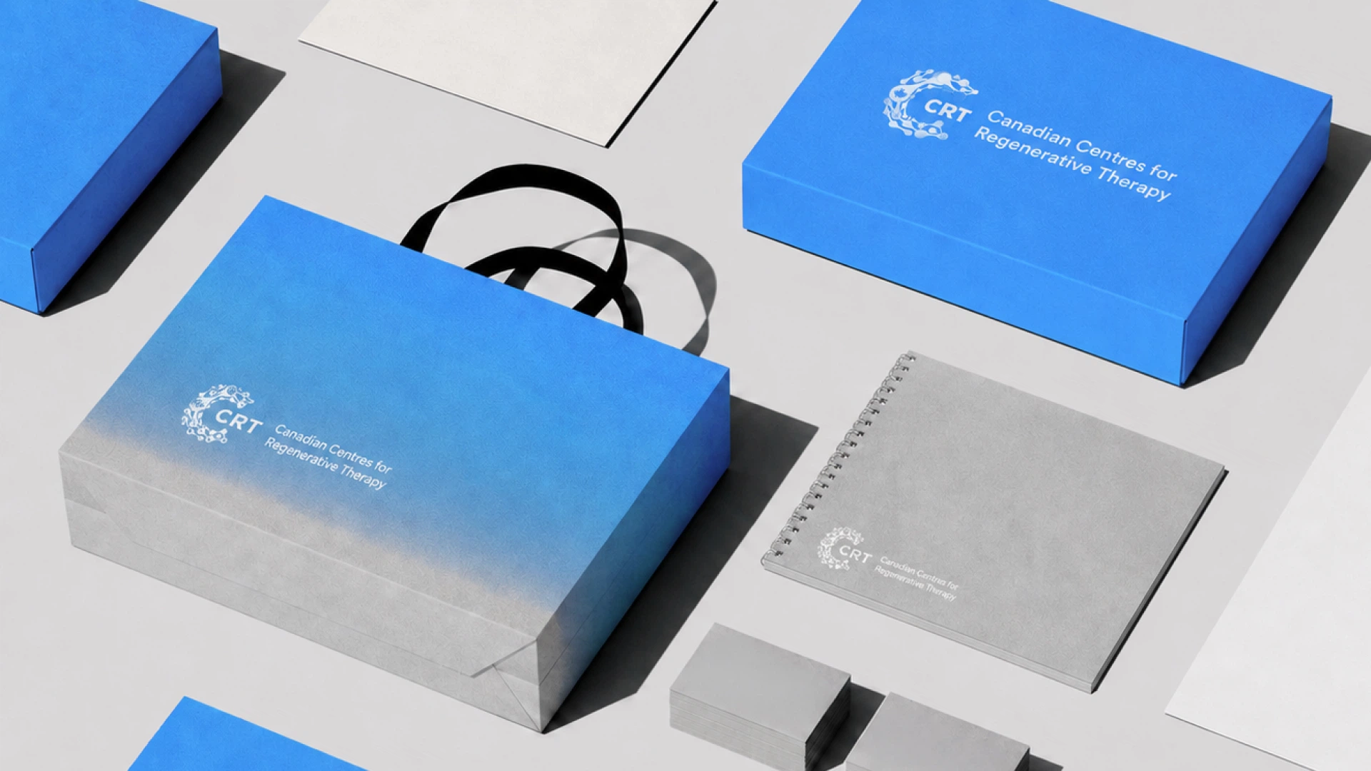 CCRT branded stationery and packaging