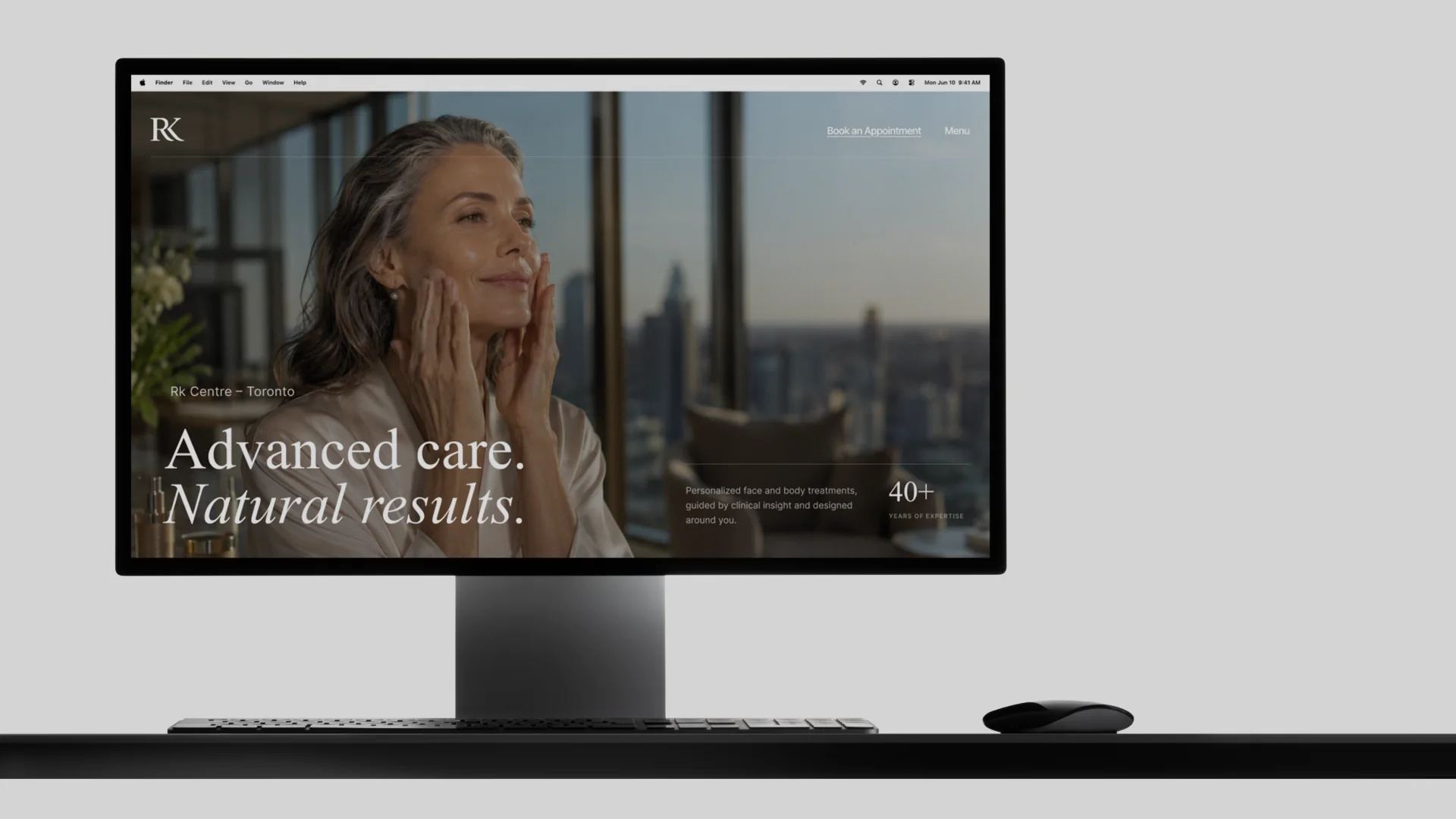 RK Centre website on desktop