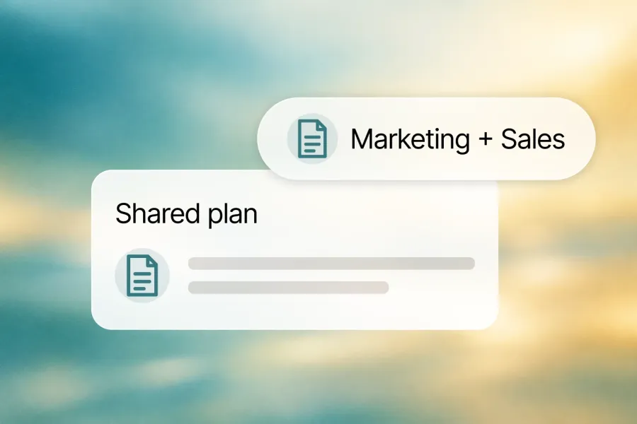 Marketing and sales need to work together. Shared plan, Marketing, Sales.